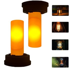 WRQIOO Solar Lights Replacement Top, 2 Pieces 8.5 cm Solar Lights Replacement Flame Lights, Solar Module for Garden Lights, Solar Lamps Replacement Top, Waterproof Solar Replacement Lid for Garden