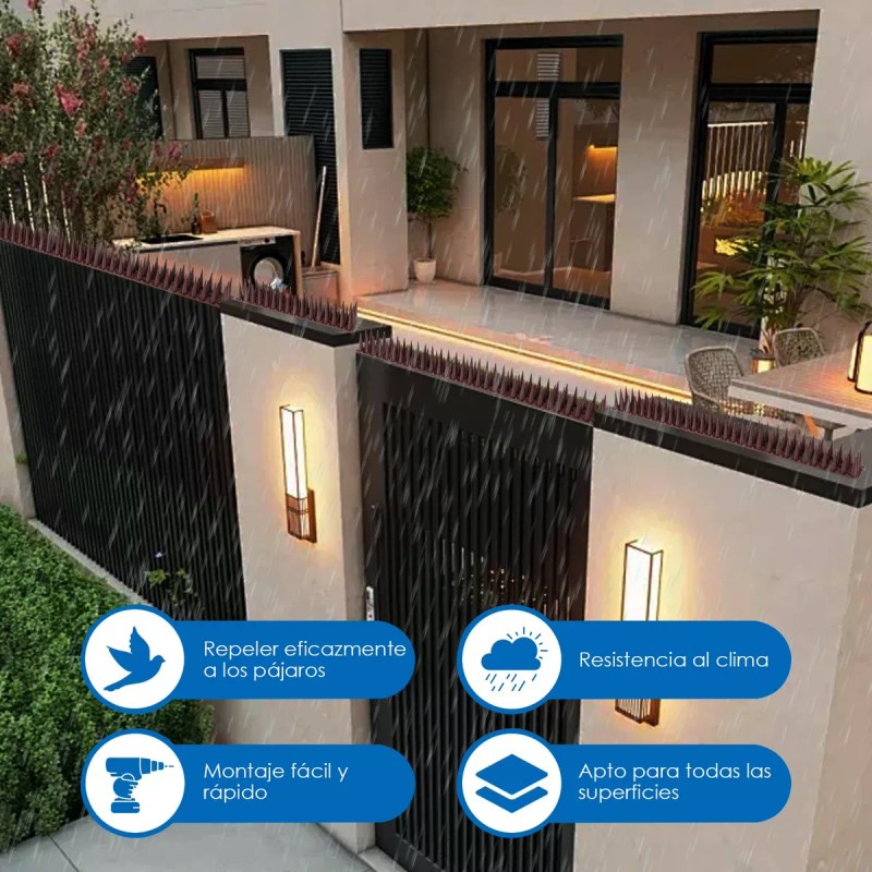 HomeChi 4.3m / 12pcs Picos Anti Paloma Pájaro De Plástico