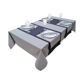 Lemos Home Table Runner Table Linen Made from 100% Cotton Collection Concept, Choice of Colours and Sizes (Table Runner - 45 x 150 cm, Anthracite)