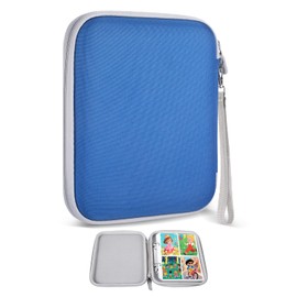 Card Case for Yoto Cards, Soft Portable Folder with Zipped 96 Pockets, Player and Mini Audiobook for Yoto Card Case(Blue)