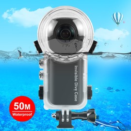 PULUZ 50m/164ft Invisible Dive Case for Insta360 X3 Underwater Waterproof Housing Cover Protective PC Sealed Shell Photography Housings with Bracket Camera Insta 360 X3 Accessories
