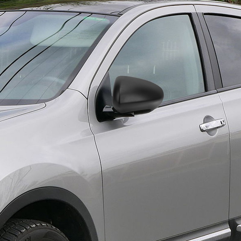 Door Rear View Mirror Cover Left Right Side ABS Black