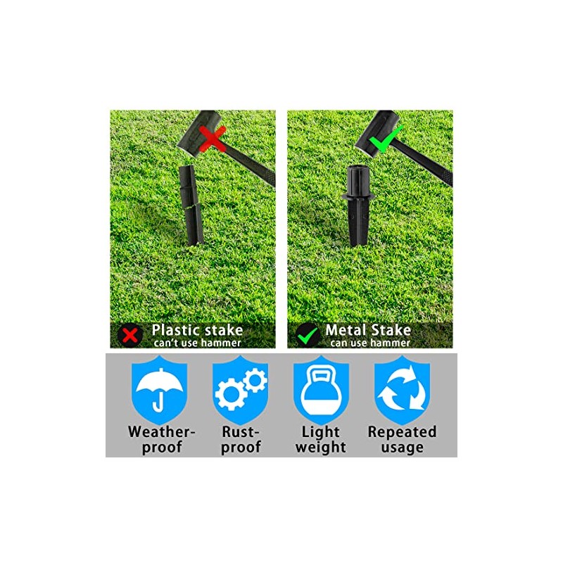 Metal Stakes Solar Lights Replacement Spike - Outdoor Ground Stake