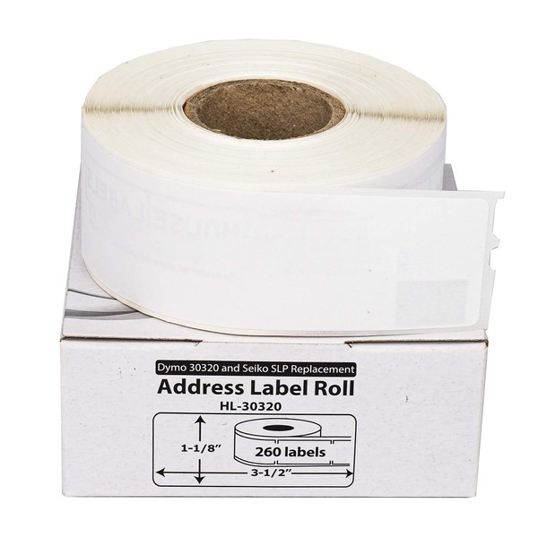 HOUSELABELS Compatible DYMO 30320 Address Labels (1-1/8" x 3-1/2"), Strong