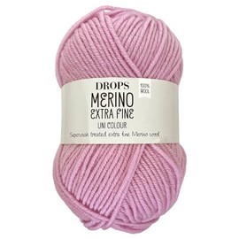 Frida's Wollhaus Drops 50 g Merino Extra Fine Mulesing-Free Washable Crochet Knitting 46 Colours (Plain Colour 16 | Light Pink)