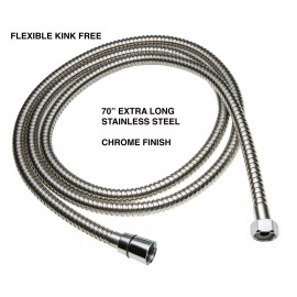 TOVLUX NEW 72" (6ft) Extra Long Anti-Twist Shower Hose,S.Steel,C