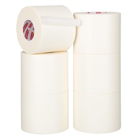 6 Rolls White Masking Tape 3 Inches Wide 2.83In × 55Yd Beige White Painters Tape General Purpose Painters Tape for Wall Painting Masking Packaging, Upgraded Material