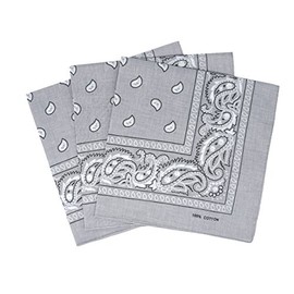 Laciteinterdite Set of 3 Paisley Bandanas for Men and Women, 57 x 57 cm One Size light grey