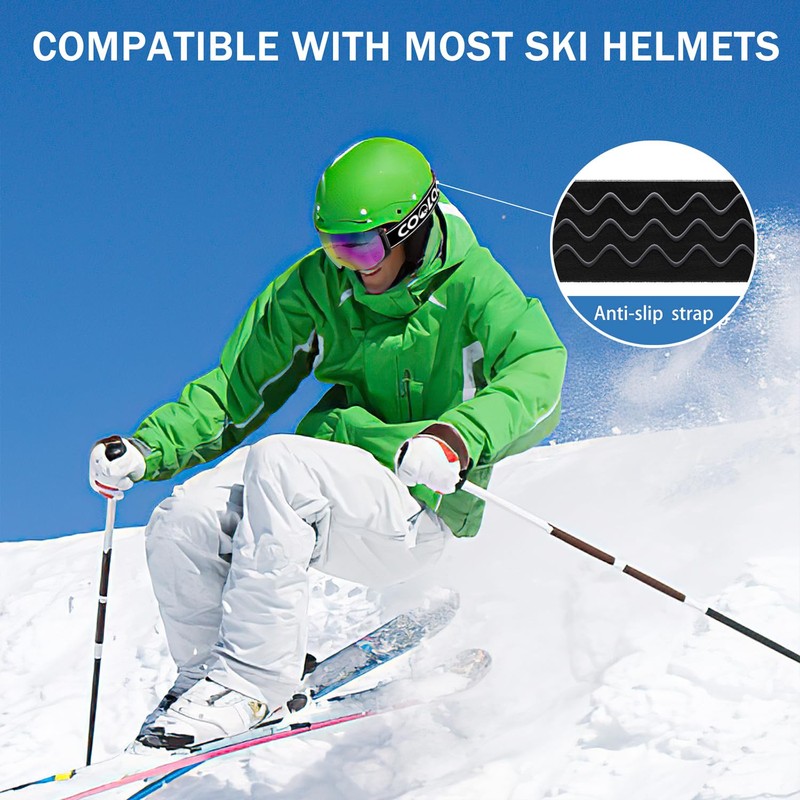 COOLOO Ski Goggles, Snow Snowboard Goggles for Men Women Kids