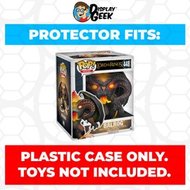 Display Geek, 1 x Plastic Pop Protector Only Compatible with 6 inch Balrog #448 Super Size Funko Pop Box - Nothing Else fits