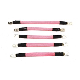 ACDC WIRE AND SUPPLY 2 Gauge Golf Cart Braided Battery Cable Set, (Pink) E-Z-GO 1994 & UP MED/TXT 36V U.S.A Made
