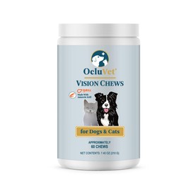 OcluVet Vision Chews - Eye Supplement for Dogs & Cats with Omega-3 Krill, Astaxantin, Choline, Lutein, Glutathione, Beta Carotene, 60 Chews