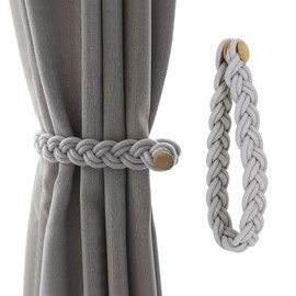 Curtain Tassels, Magnet, Stylish, Braided, Set of 2, Tieback, Tassel Hanging, Easy to Use, Interior, Room Decoration, Curtain Accessories, 3 Colors