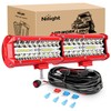 Nilight LED Light Bar 2PCS 6.5 Inch Triple Row Spot