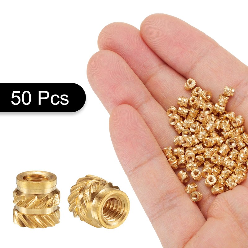 QUARKZMAN Pack of 50 M2 threaded inserts made of brass,