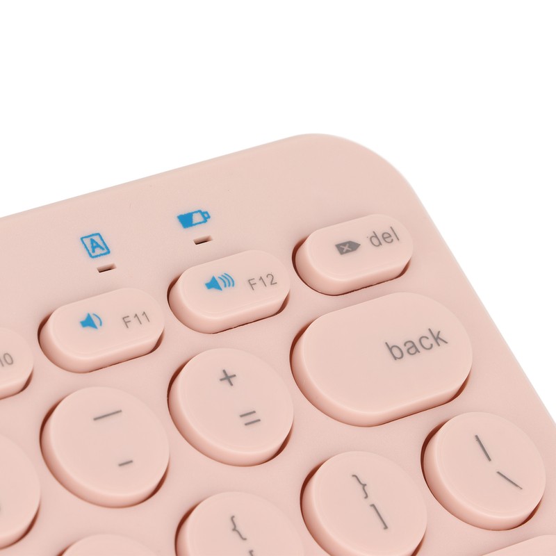 Wireless Keyboard 78 Keys Round Keycaps Slim Compact Retro Quiet