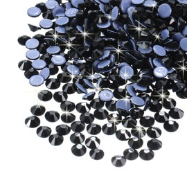 MECCANIXITY 288 Pcs Hotfix Rhinestones Flatback Crystal Glass Gems for Crafts Clothes DIY Decoration(SS34 7.3mm,Black)