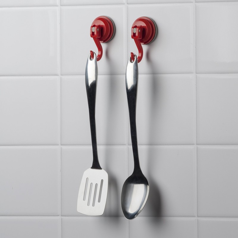 Zeal Suction Hooks, Red, Large