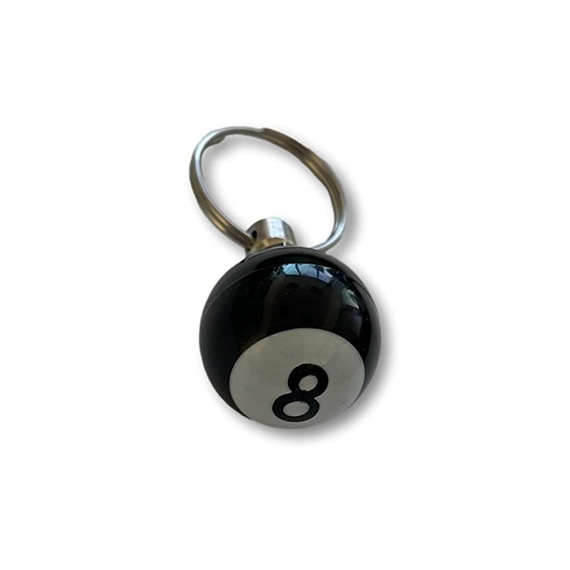 KUSTOM66 Keyring 8 Ball Black, black, Classic
