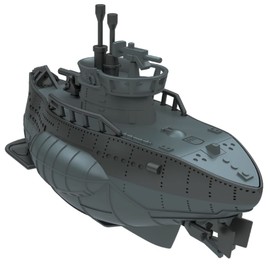Doyusha DPM-SbM-2 Deformed Plastic Model Series, Military U-05 Type Submarine Fighter Figure (Gray), Color Coded Plastic Model