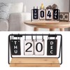 Jeanoko Desk Flip Calendar Iron Frame Wood Base Standing Perpetual