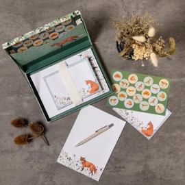 TGSC | Foxy Tales Gifted Stationery Letter Writing Sets | Ballpoint Pen with 32 x A5 Letter Paper Sheets & 16 x envelopes | Writing Paper & envelopes | Letter Writing Set & 2 Sheets of Letter Seals