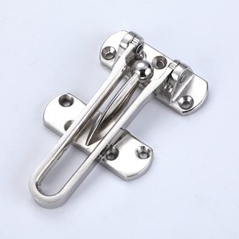 Solid Thicken Door Security Latch Home Security Door Guard Swing Bar door Lock for Home/Hotel/Apartment Safety Childproof Reinforcement Door Stopper,Burglar-Proof Padlock Door Clasp,Satin Nickel