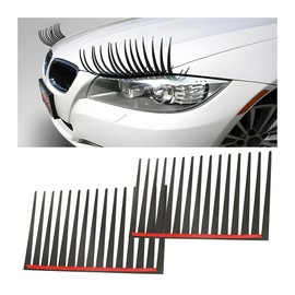 Adunsiaoto Pack of 2 Eyebrow Headlight Stickers, Eyebrow Headlight Stickers, Eyelashes Stickers, Eyelash Car Stickers, Car Headlight Eyelashes Stickers, Eyelashes, Lightweight