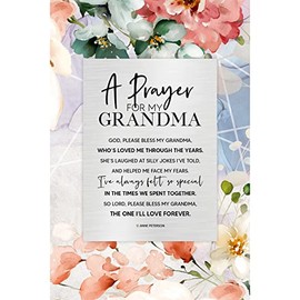 DEXSA Grandma Wood Plaque with Inspiring Quotes 6x9 - Classy Vertical Frame Wall & Tabletop Decoration | Easel & Hanging Hook | A Prayer for my Grandma - God, please bless my Grandma | Made in the USA