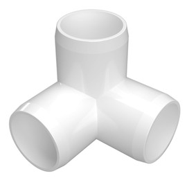 FORMUFIT F1143WE-WH-4 3-Way Elbow PVC Fitting, Furniture Grade, 1-1/4" Size, White (Pack of 4)