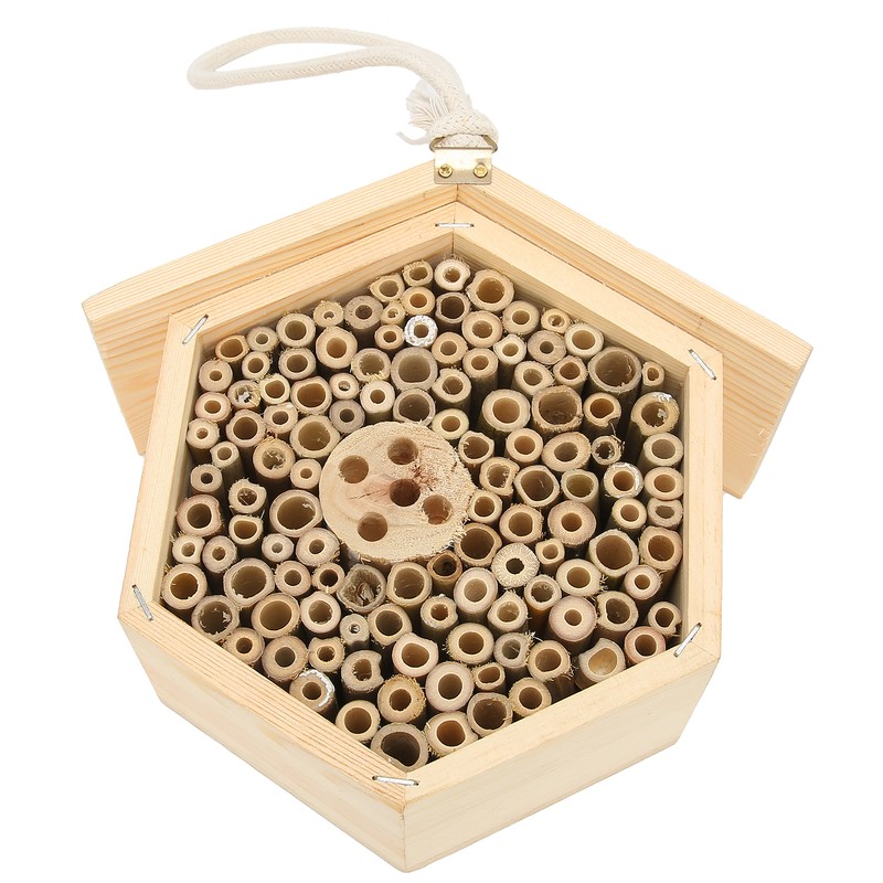 Wooden Bee House Decorative Hanging Insect House Insect Hotel for