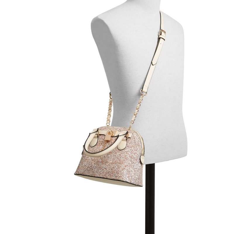 ALDO Women's Barland Satchel Bag, Champagne, Small
