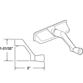 Truth TH 24003 White, Diecast and Plastic, 11/32 in. Drive Spline Operator Cover and Crank Handle
