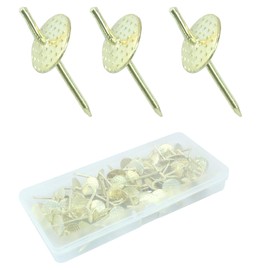 Waziaqoc 60Pcs One Step Hangers Picture Hangers for Drywall, 20lbs Picture Hanging Hooks, Nails Iron Alloy Photo Frame Hanger Kit for Wooden Clock, Mirror, Golden