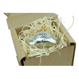 22nd Anniversary You Are My Rock Gift Idea - Solid Metal Heavy Polished Rock Gift for 22 Year Anniversary