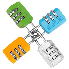 Fanshiontide 4Packs Luggage Locks 3 Digit Combination Padlock Codes with Alloy Body for Suitcase Travel Bag Gym Shed Bike Locks