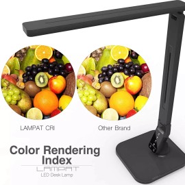 Lampat LED Desk Lamp, Dimmable Table Black, 4 Lighting Modes, 5-Level Dimmer