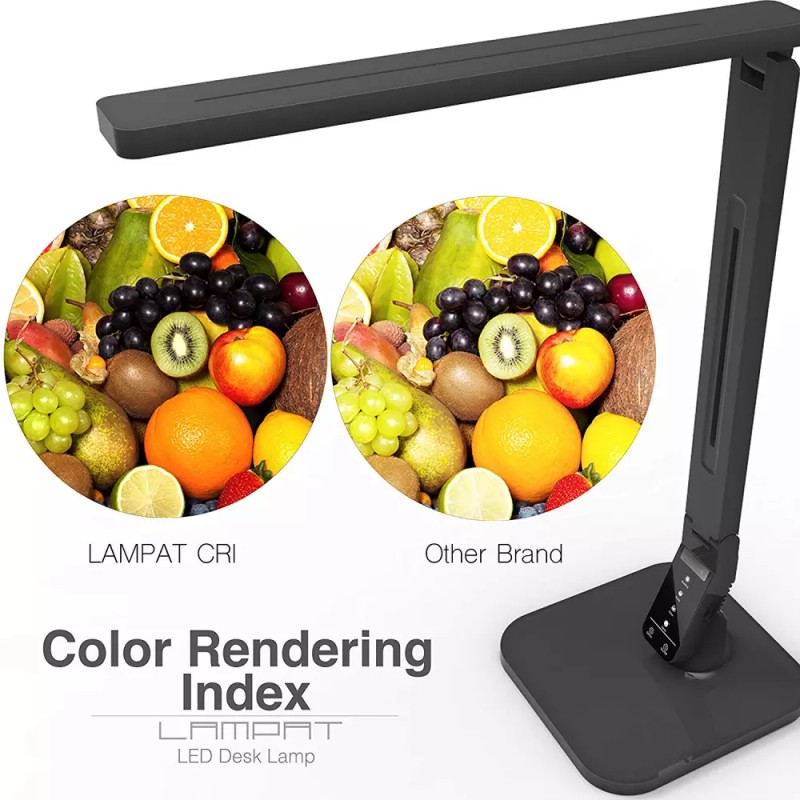 Lampat LED Desk Lamp, Dimmable Table Black, 4 Lighting Modes,