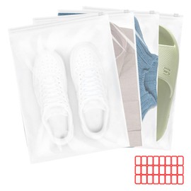 JJZGPP Thick Zip Bags, Pack of 20, Large, 40 x 30 cm, Reusable Zip Bag, Travel Bag, Waterproof, Frosted Zip Bags, Storage Bag for Shoes, Clothes