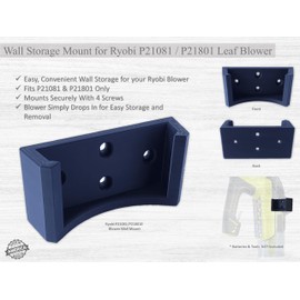 Generic Wall Storage Mount for Ryobi P21081 & P21801 18V Cordless Electric Leaf Blower, Black