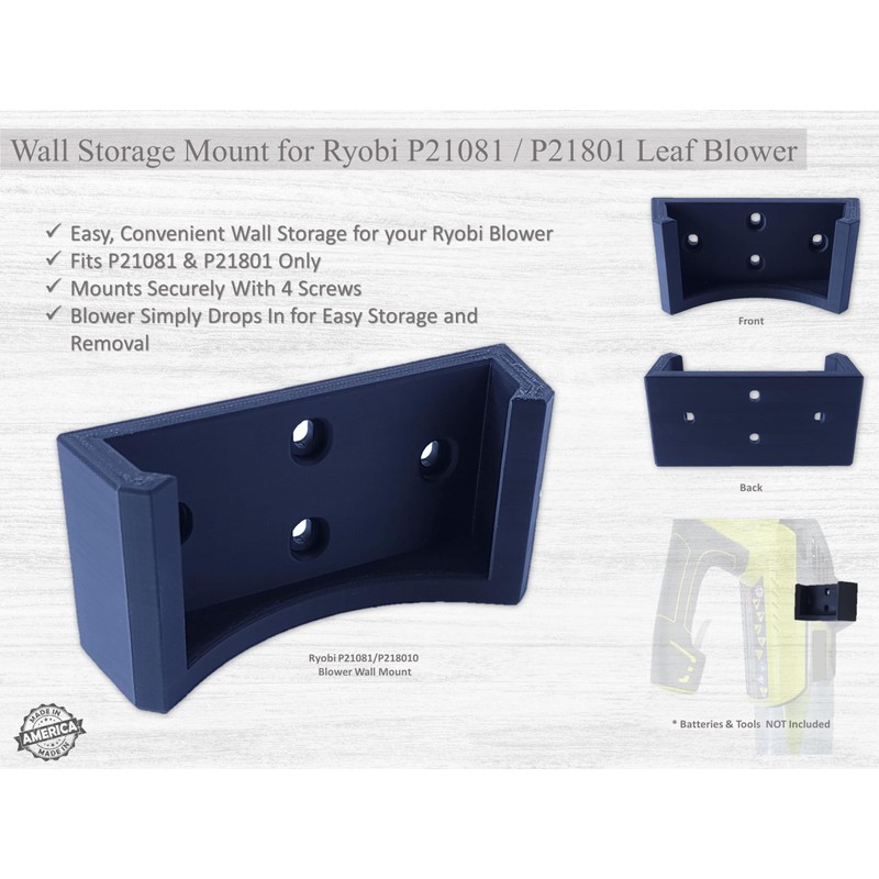 Generic Wall Storage Mount for Ryobi P21081 & P21801 18V