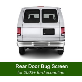 VANNCAMP Rear Door Window Bug Screens (Pair) for Ford Econoline,Keeps Bugs Out Let Breeze in,Magnetic Design,Econoline Van Accessories Window Screens