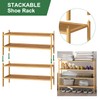 kiplant Bamboo Shoe Rack, 2-Tier Shoe Rack for Entryway, Free
