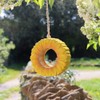 Ceramic Sunflower Bird Feeder Garden Decor