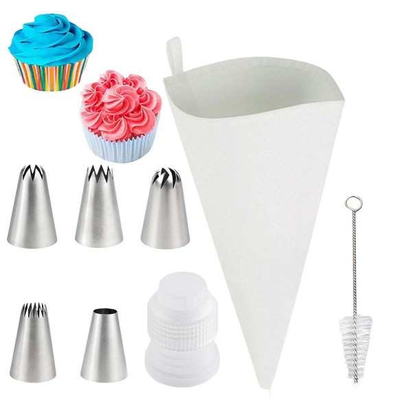 8-Piece Set Icing Nozzles Set, Piping Bag Set, Piping Bag