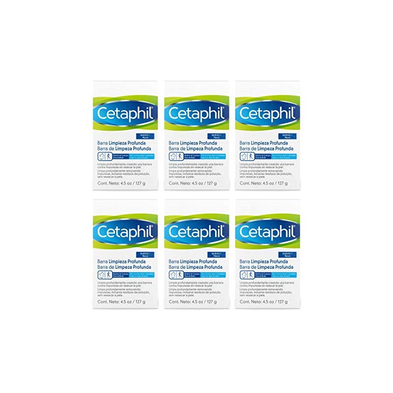 Cetaphil Limpieza Profunda, Paquete con 6 Barras de 127g c/u