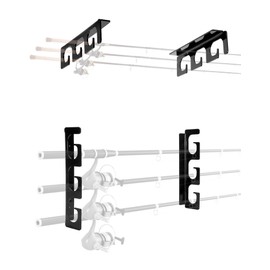 QWORK® Pack of 2 Fishing Rod Holders for Holding 6 Rods, Ceiling or Wall Mounting, Suitable for Fishing Rods, Ski Poles, Hiking Poles, Hockey Sticks and More