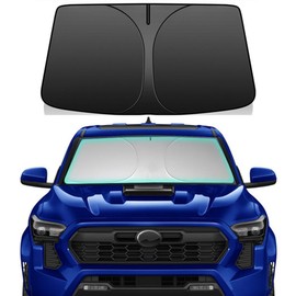 Windshield Sun Shade for Toyota Tacoma 2016-2025 Sunshade 240T Reflective Fabric Double-Layer Design Front Window Blocks UV Rays and Heat Automotive Interior Protector Keep Your Car Cooler