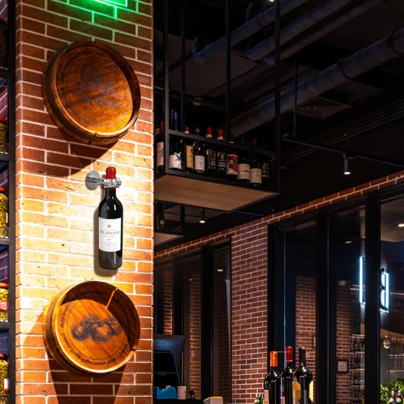 Svaitend 2 Pcs Wall Mounted Single Wine Rack, Metal Holder