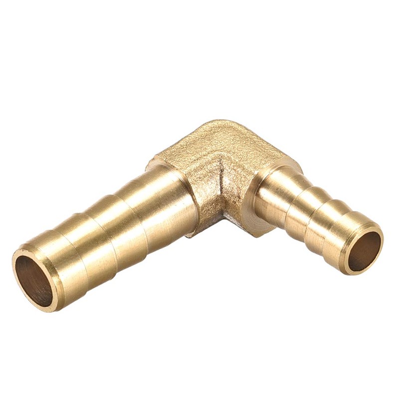 sourcing map 8mm to 6mm Barb Brass Hose Fitting 90